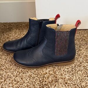 Like New! Mini Boden Girls Navy Leather Boots Size 36/US 4